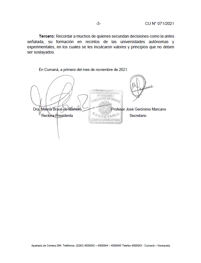 Resolución CU-071/2021 pg3