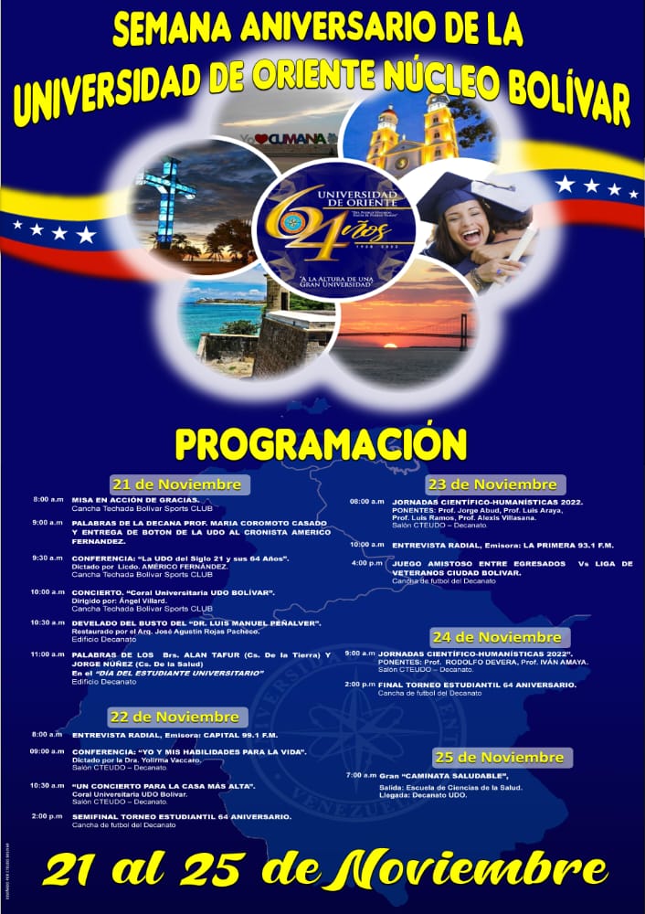 Programación Bolívar 64 aniversario UDO